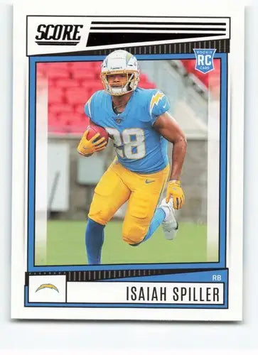 2022 Score #331 Isaiah Spiller NM-MT RC Rookie LA Chargers ID:48595 - Football Card Single