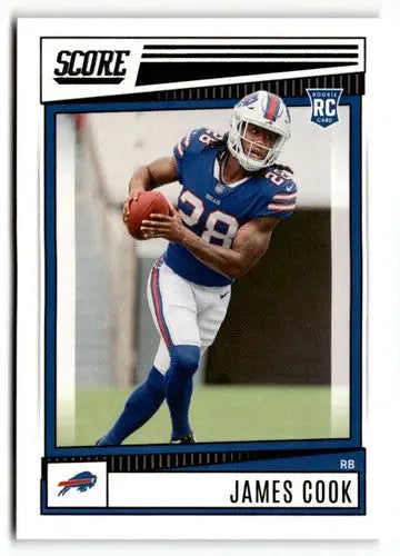 James Cook rookie football card with original gloss from 2022 Score #334