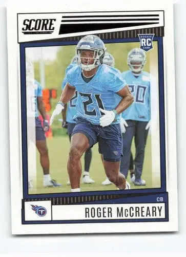2022 Score #347 Roger McCreary NM-MT RC Rookie Titans ID:48606 - Football Card Single
