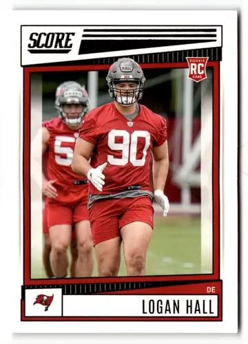 2022 Score Logan Hall NM Near Mint RC rookie card with original gloss Buccaneers