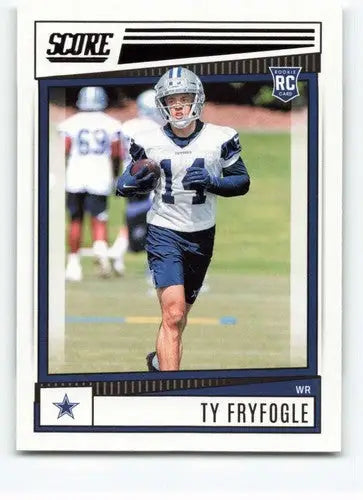 2022 Score Ty Fryfogle NM-MT RC Rookie Card with original gloss featuring Cowboys ID 46561