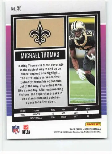 Michael Thomas football card with original gloss in NM-MT condition during 2022 Score series