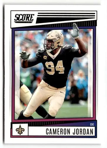 Original gloss Cameron Jordan football card 2022 Score #60 Cameron Jordan NrMt-Mt