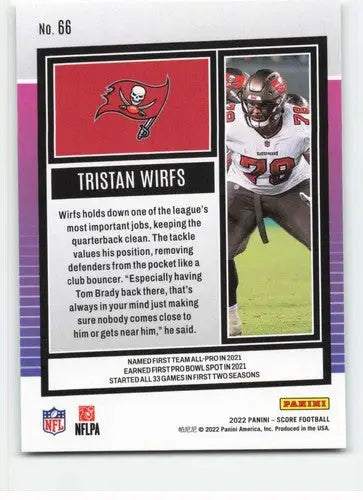 2022 Score #66 Tristan Wirfs NM-MT Buccaneers ID:48651 - Football Card Single