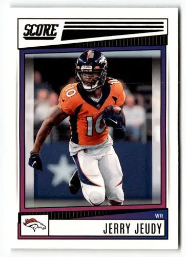 2022 Score Jerry Jeudy football card with original gloss, Jerry Jeudy NrMt-Mt condition