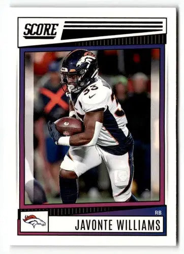 2022 Score #79 Javonte Williams NrMt-Mt ID:51005 - Football Card Single