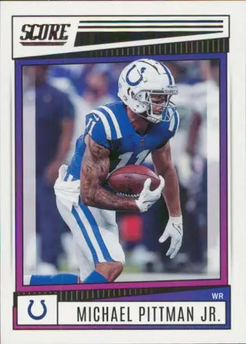 Original gloss 2022 Score Michael Pittman Jr Colts football card displayed by Simply Sandoval
