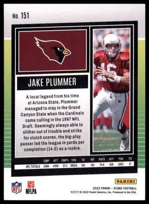 2022 Score Base Jake Plummer Arizona Cardinals 151 - Football Card Single