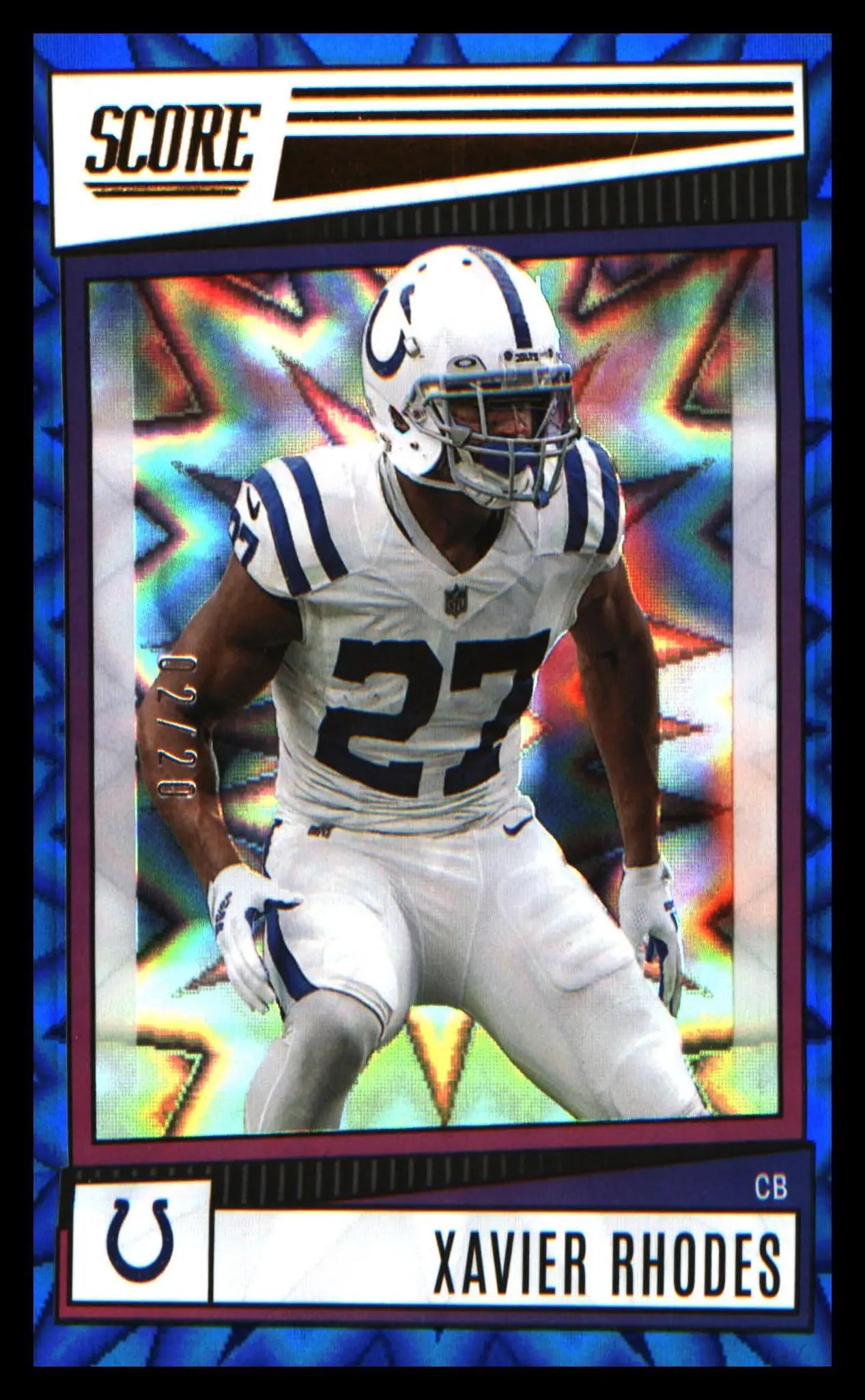 2022 Score Blue Explosion #15 Xavier Rhodes SN #/20