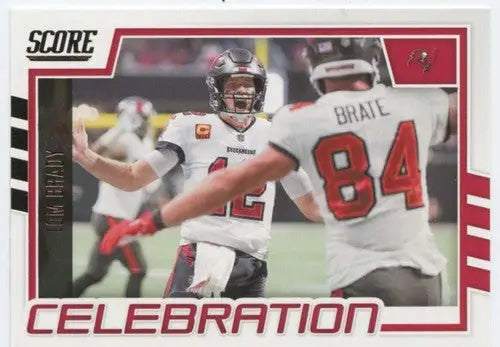 2022 Score Celebration Tom Brady football card with original gloss Buccaneers ID 50524
