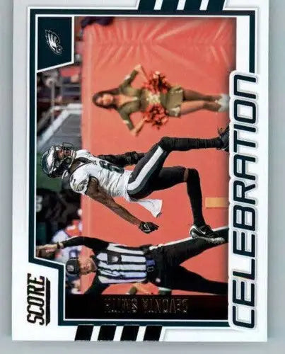 Devonta Smith football card with score celebration and original gloss from 2022 Score Celebration collection