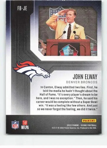 2022 Score First Ballot #10 John Elway NM-MT Broncos ID:50559 - Football Card Single
