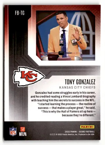 2022 Score First Ballot #7 Tony Gonzalez NM-MT Chiefs ID:48550 - Football Card Single