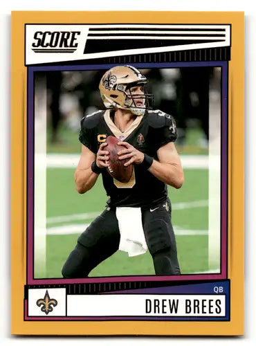 Drew Brees football card from 2022 Score Gold with original gloss Saints ID 46338