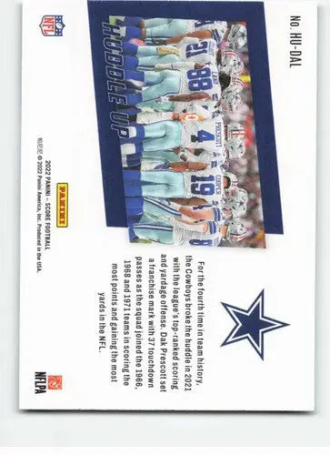 2022 Score Huddle Up #1 Dallas Cowboys NM-MT Cowboys ID:50560 - Football Card Single
