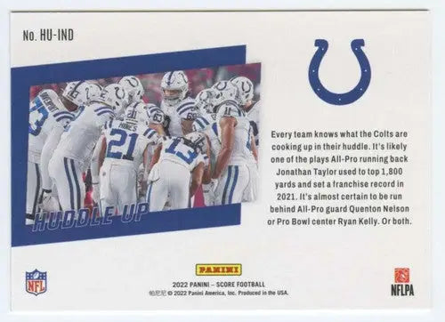 2022 Score Huddle Up #8 Indianapolis Colts NM-MT Colts ID:48536 - Football Card Single