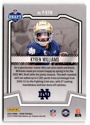2022 Score Protential Kyren Williams football card with original gloss perfect for collectors