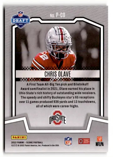 2022 Score Protential Chris Olave football card with original gloss NM-MT ID 50516
