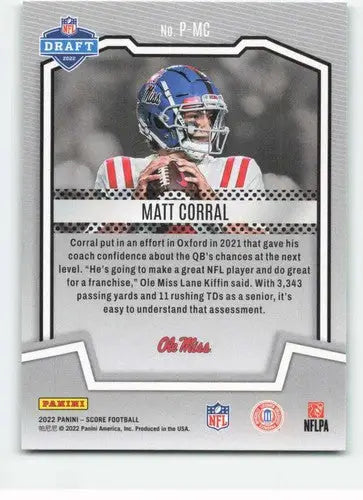 2022 Score Protential #2 Matt Corral NM-MT ID:48559 - Football Card Single