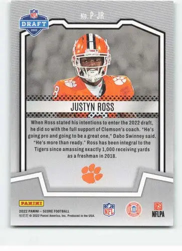 2022 Score Protential Justyn Ross football card with original gloss NM-MT condition
