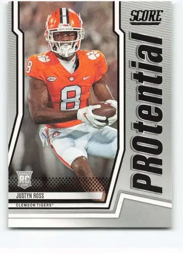 2022 Score Protential Justyn Ross football card with original gloss NM-MT ID 49242
