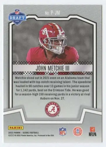 Original gloss of John Metchie III football card from 2022 Score Protential series