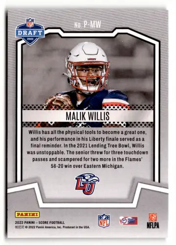 2022 Score Protential #4 Malik Willis EX/NM ID:50513 - Football Card Single