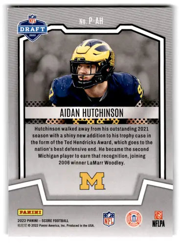 2022 Score Protential Gold #11 Aidan Hutchinson NM Near Mint ID:66851 - Football Card Single