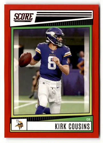 2022 Score Red Kirk Cousins football card with original gloss Vikings ID:50511