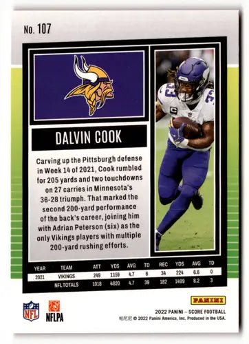 2022 Score Red #107 Dalvin Cook NM-MT Vikings ID:50549 - Football Card Single