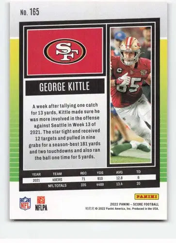 2022 Score Red #165 George Kittle NM-MT 49ers ID:50544 - Football Card Single