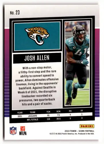 2022 Score Red #23 Josh Allen NM-MT Jaguars ID:50548 - Football Card Single