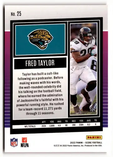 Original gloss Score Red Fred Taylor football card Jacksonville Jaguars 2022