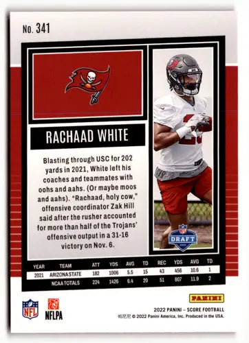 Rachaad White 2022 Score Red NM Near Mint RC Rookie Buccaneers football card