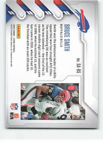 Original gloss football card featuring Bruce Smith Score Sack Attack from 2022 Sack Attack series