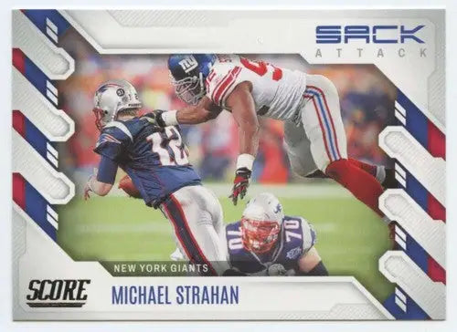 Original gloss 2022 Score Sack Attack Michael Strahan football card NY Giants