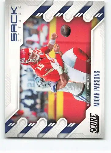 2022 Score Sack Attack #4 Micah Parsons NM-MT Cowboys ID:46556 - Football Card Single