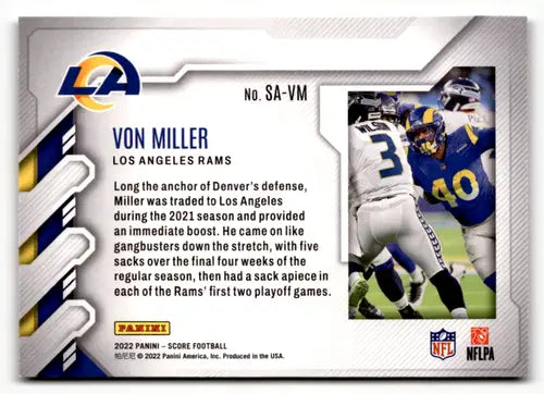 2022 Score Sack Attack Gold #8 Von Miller NM-MT LA Rams ID:48551 - Football Card Single