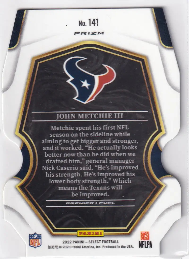2022 SELECT #141 JOHN METCHIE III GREEN YELLOW DIE CUT- HOUSTON TEXANS