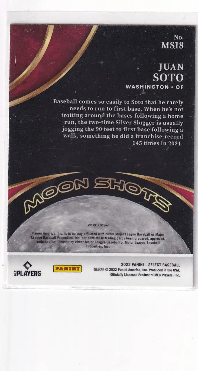 2022 SELECT #MS18 JUAN SOTO MOON SHOTS REFRACTOR- WASHINGTON NATIONALS - Baseball Card Single