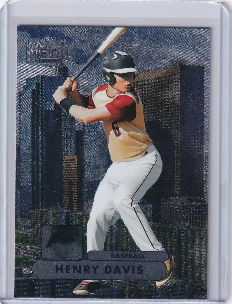 Baseball trading card of Henry Davis from Skybox Metal Universe Champions series