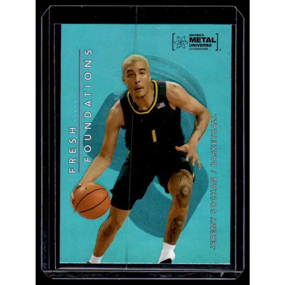 2022 Skybox Metal Universe Champions Fresh Foundation Aqua #FF28 Jeremy Sochan NM-MT Basketball Card - Basketball Card
