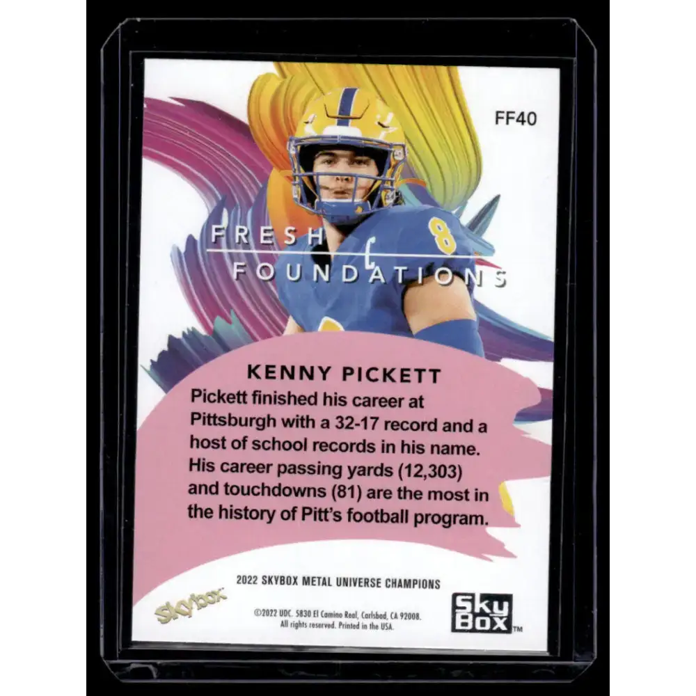 2022 Skybox Metal Universe Champions Fresh Foundation #FF40 Kenny Pickett NM-MT Football Card - Football Card Single