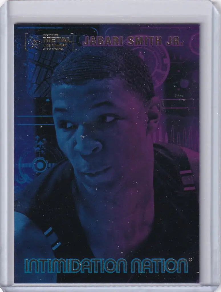 Holographic trading card of Jabari Smith from Skybox Metal Universe Champions collection