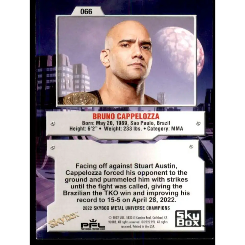 2022 Skybox Metal Universe Champions NM-MT #66 Bruno Cappelozza MMA Card - UFC/MMA Card Single