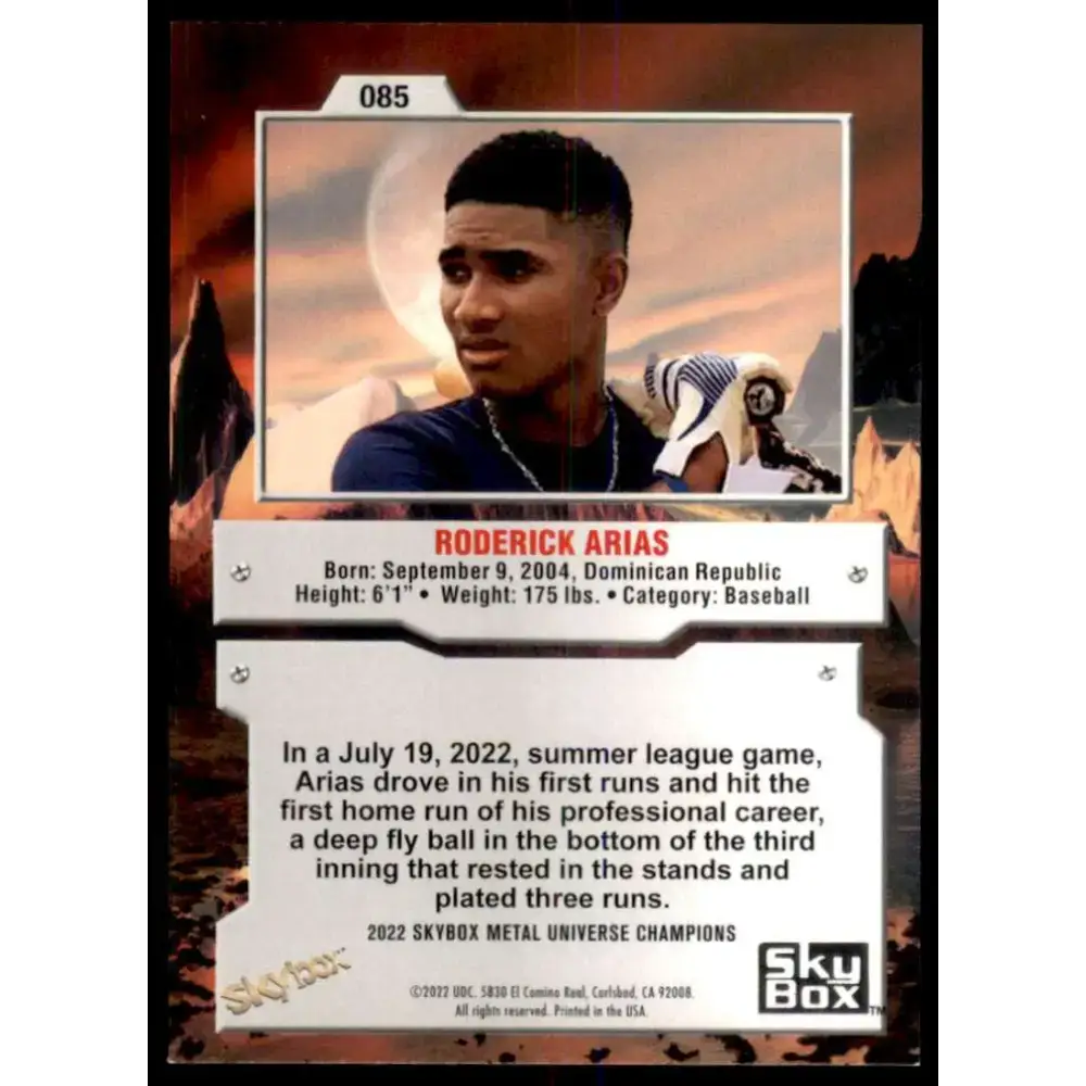 2022 Skybox Metal Universe Champions NM-MT #85 Roderick Arias Baseball Card - Baseball Card Single