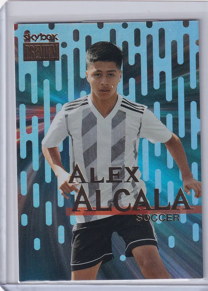 Soccer trading card of Alex Alcala from Skybox Metal Universe Champions series