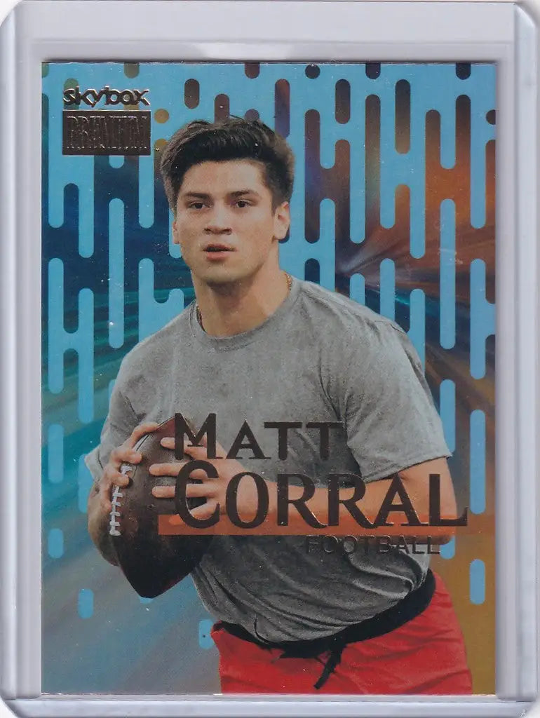 Football trading card of Matt Corral from Skybox Metal Universe Champions collection