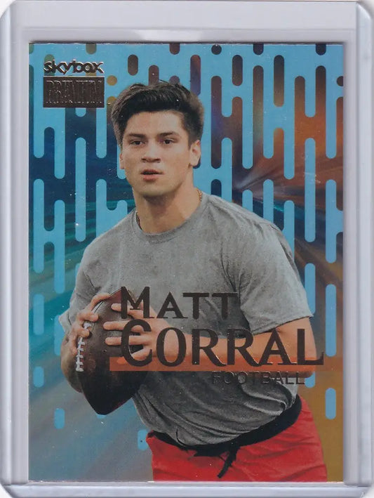 Football trading card of Matt Corral from Skybox Metal Universe Champions collection