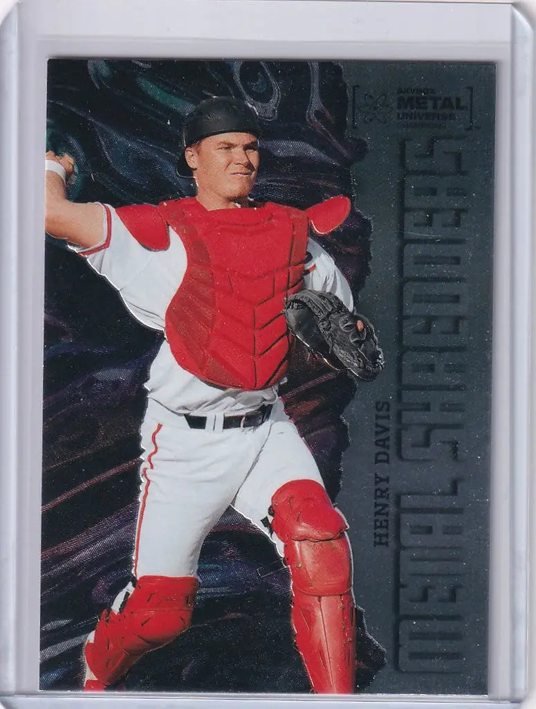 Baseball trading card of catcher Henry Davis from Skybox Metal Universe Champions